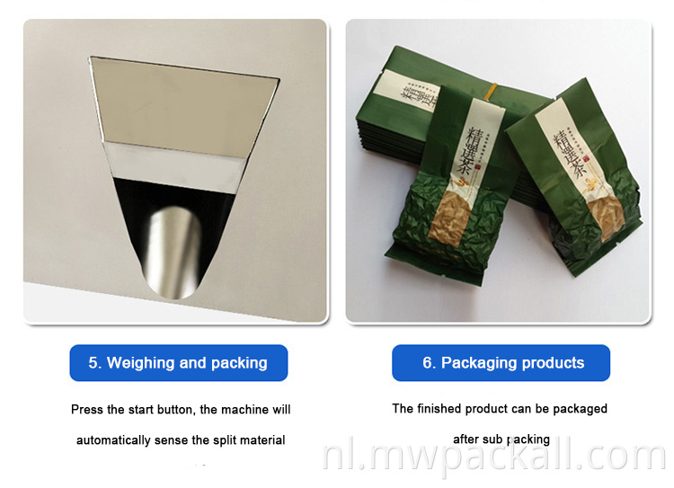 Automatische fleszak Poedervuller Deeltje Thee Suikerzaden Korrels Poederweegvulmachine